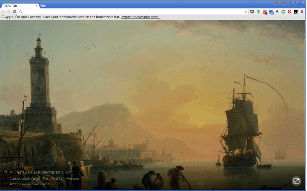 Exemple d'une oeuvre au sein d'un nouvel onglet